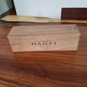 Poggio all Oro Castello Banfi Mon Talcino Wood Wine Box Crate 1 Bottle
